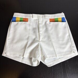 Vintage 70s JIMMY CONNORS ROBERT BRUCE Mens Size 36 White Tennis Short Shorts